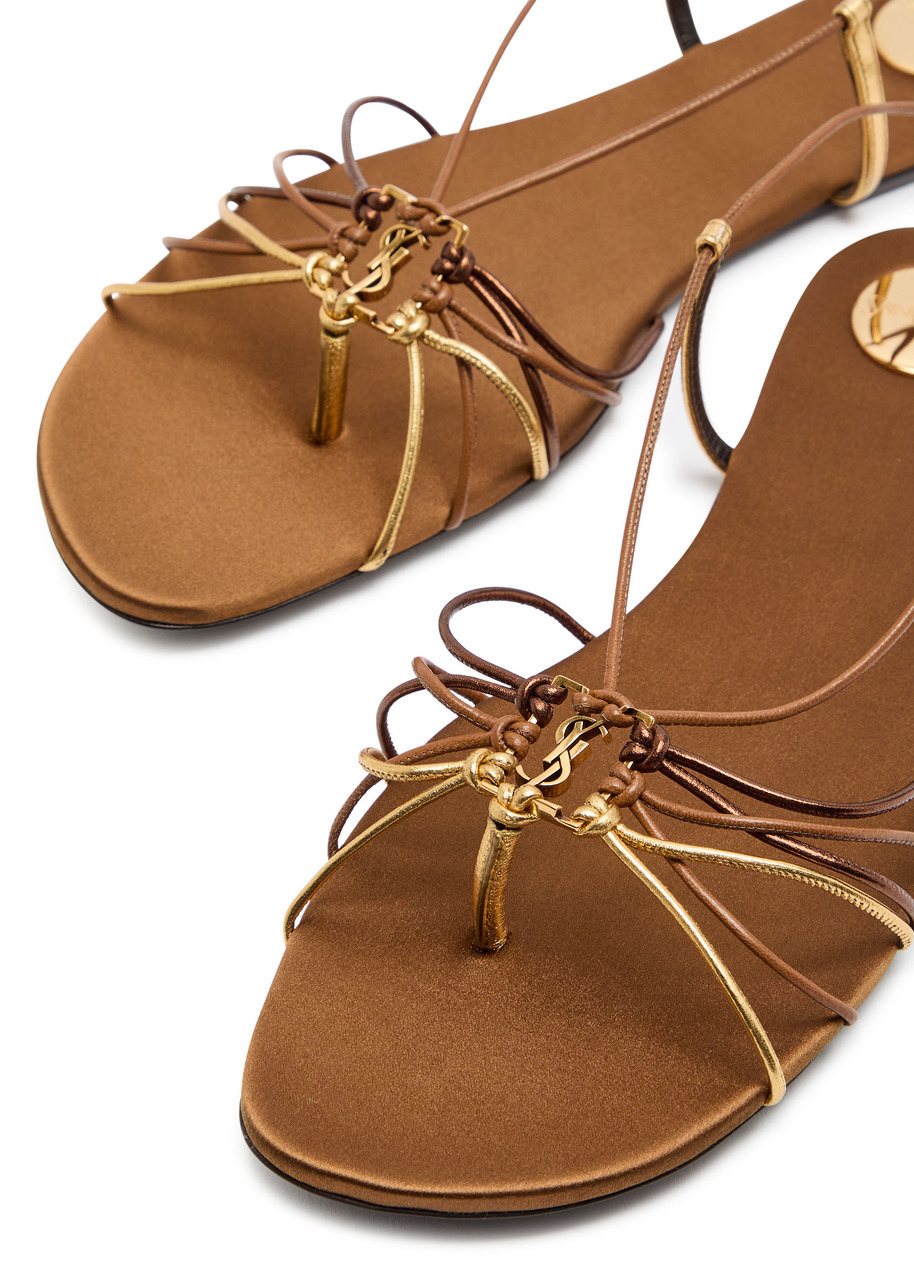 Saint Laurent Bridget Strappy Satin Sandals - 3