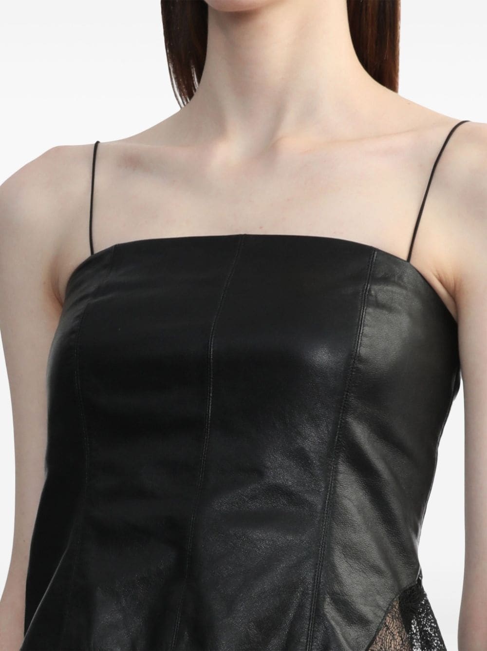 sheer leather top - 5