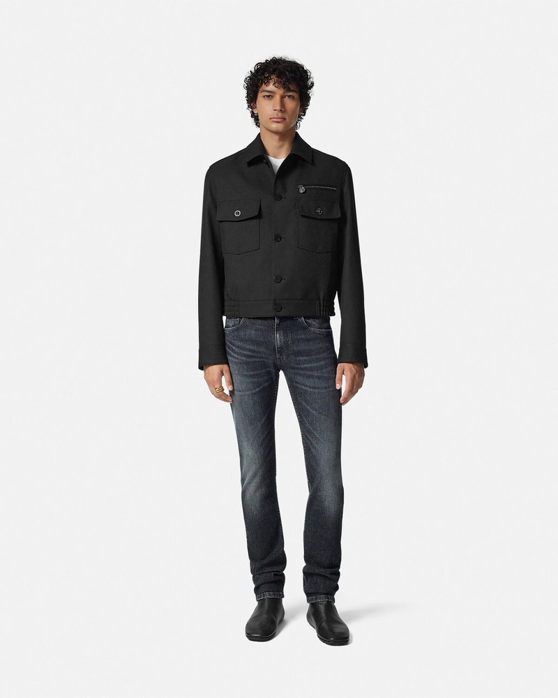 VERSACE Embroidered Medusa Slim-Fit Jeans outlook