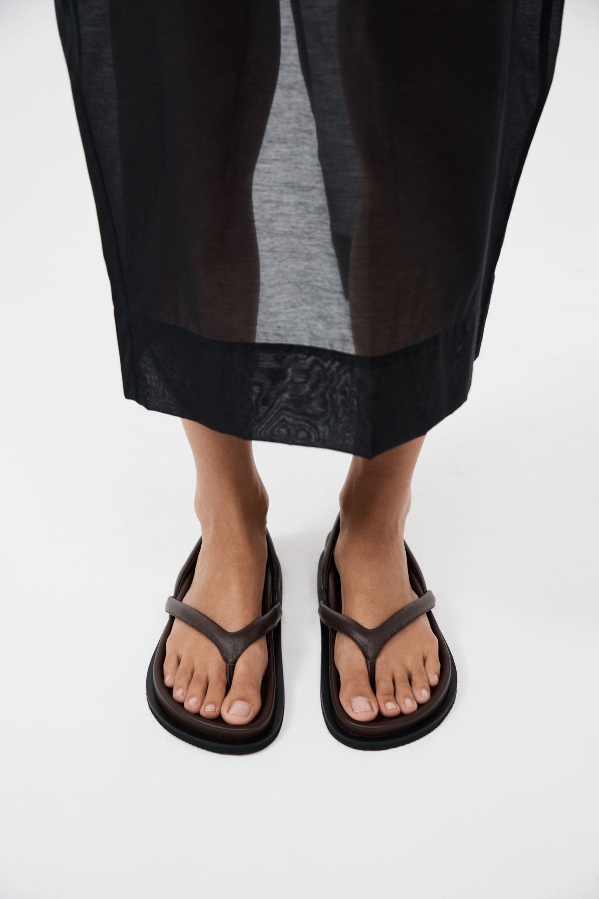 Sling Back Thong Sandal - Chocolate - 4
