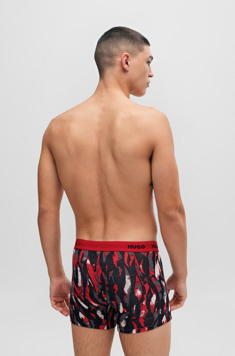 HUGO THREE-PACK OF STRETCH-COTTON BOXER BRIEFS WITH LOGO WAISTBANDS outlook