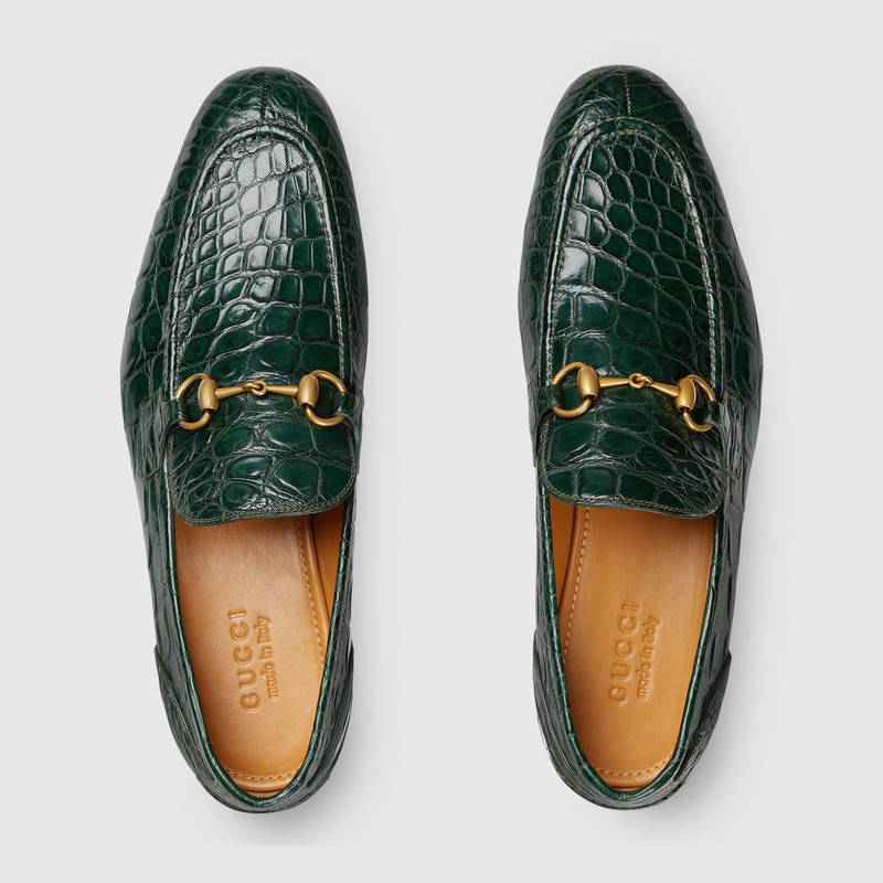 GUCCI Men's Gucci Jordaan crocodile loafer outlook