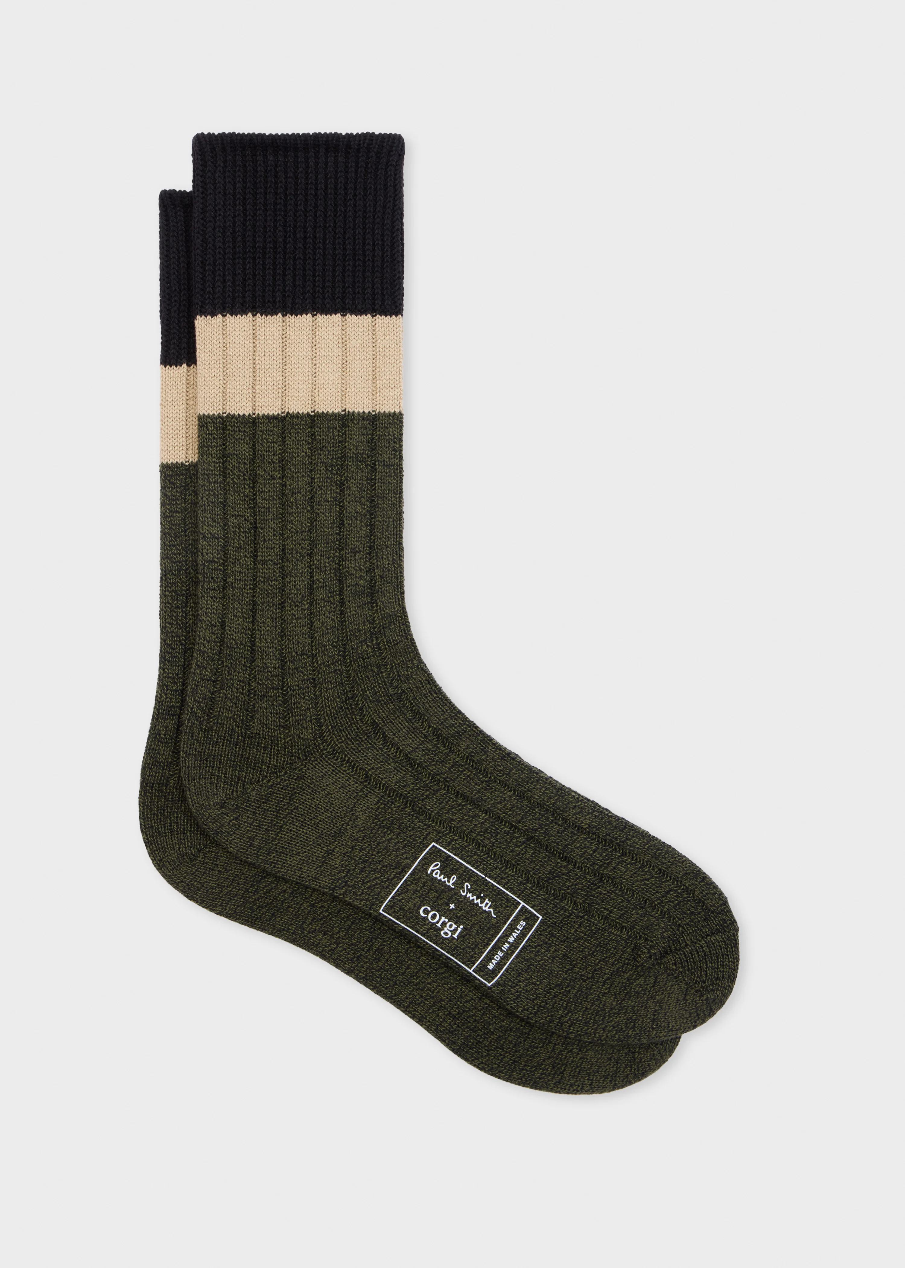 Black and Green Cotton Socks - 1