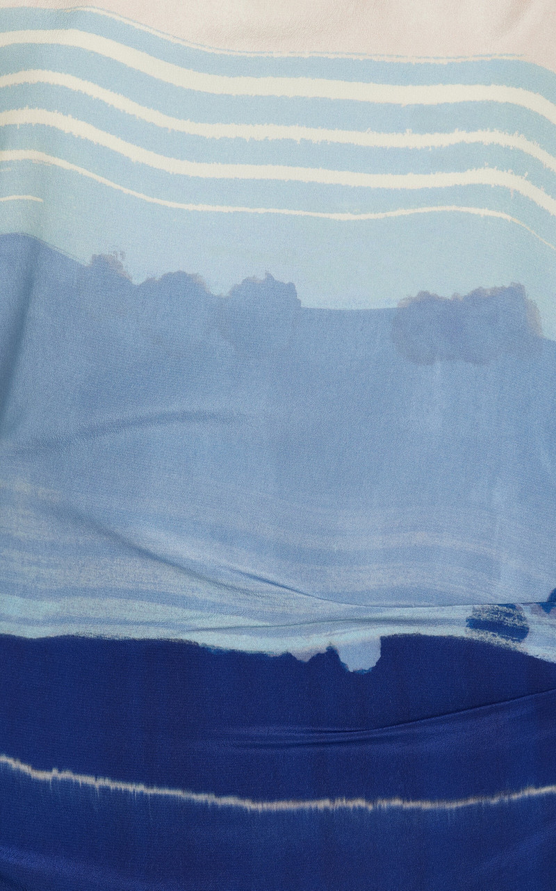 SIR. Mariner Silk Midi Dress blue outlook