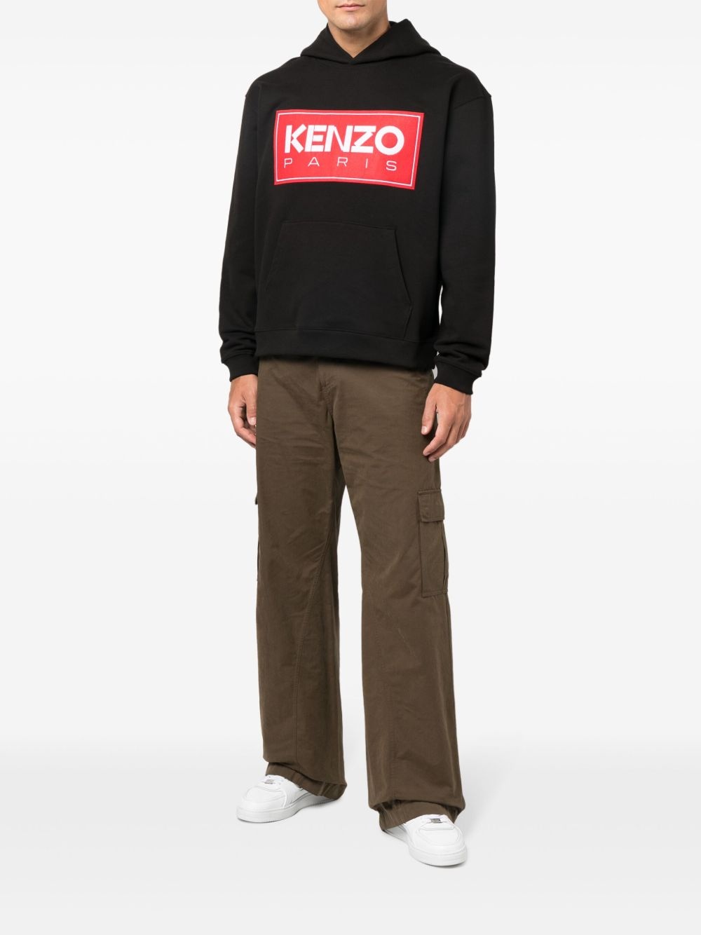 logo-print detail hoodie - 2