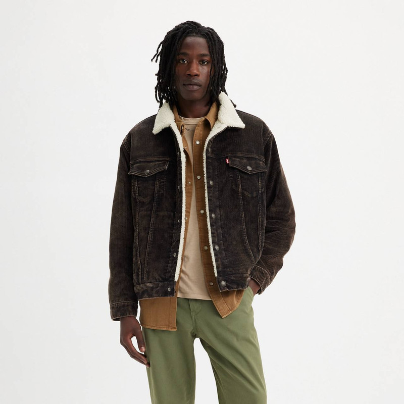 RELAXED FIT CORDUROY SHERPA TRUCKER JACKET 2