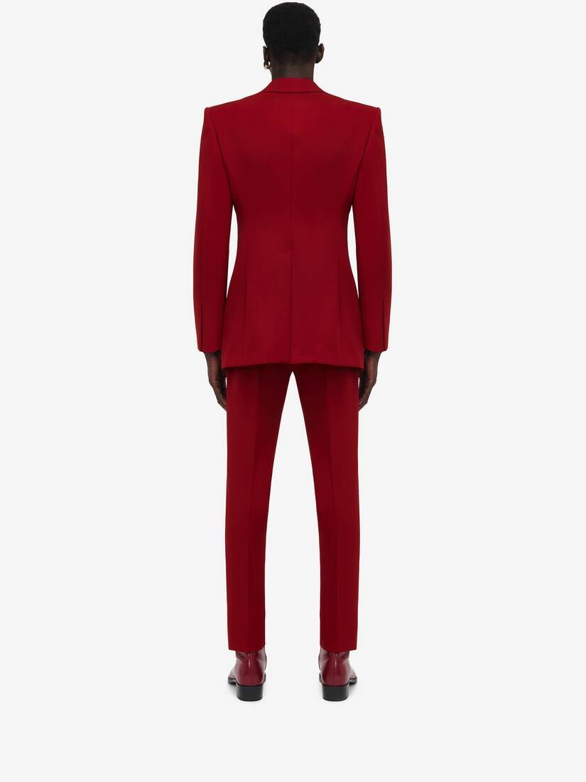 Men's Horizontal Lapel Double-breasted Jacket in Garnet - 4