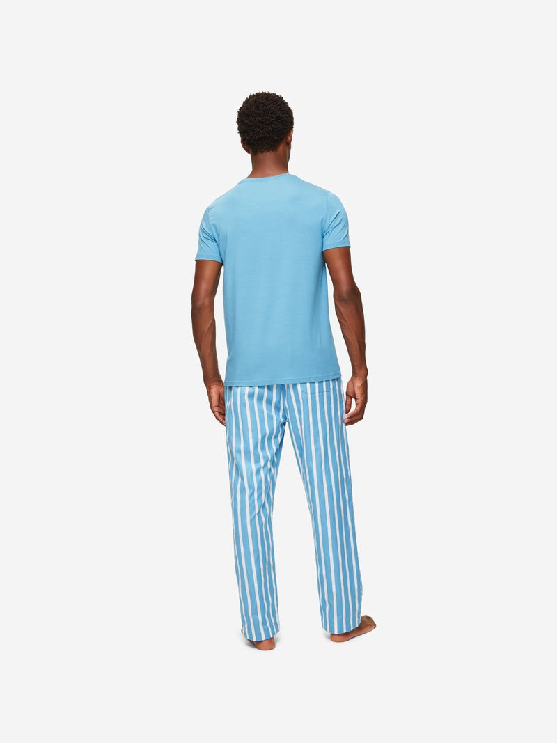 Men's Lounge Trousers Royal 219 Cotton Satin Blue 4