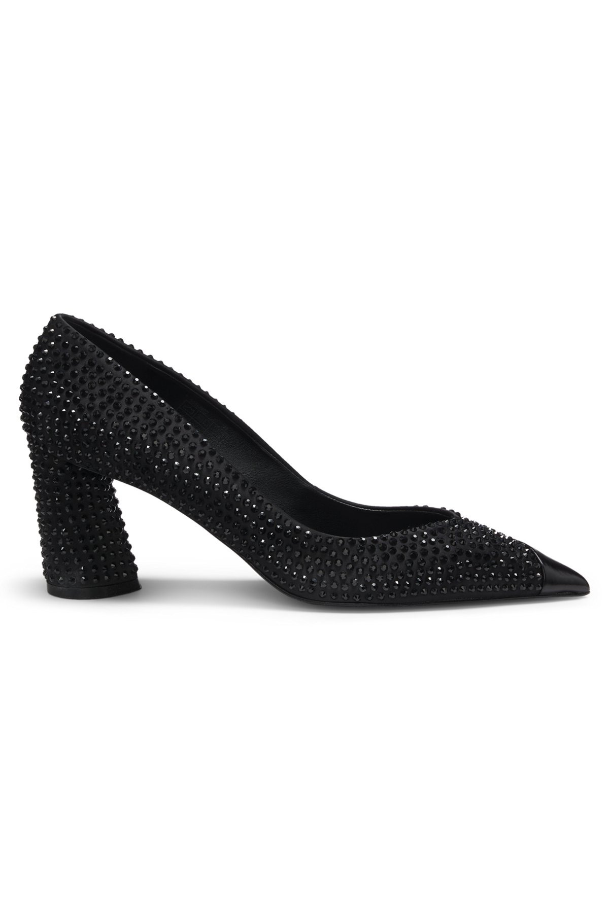 SATIN PUMPS WITH RHINESTONES WITH 7CM HEEL - 1