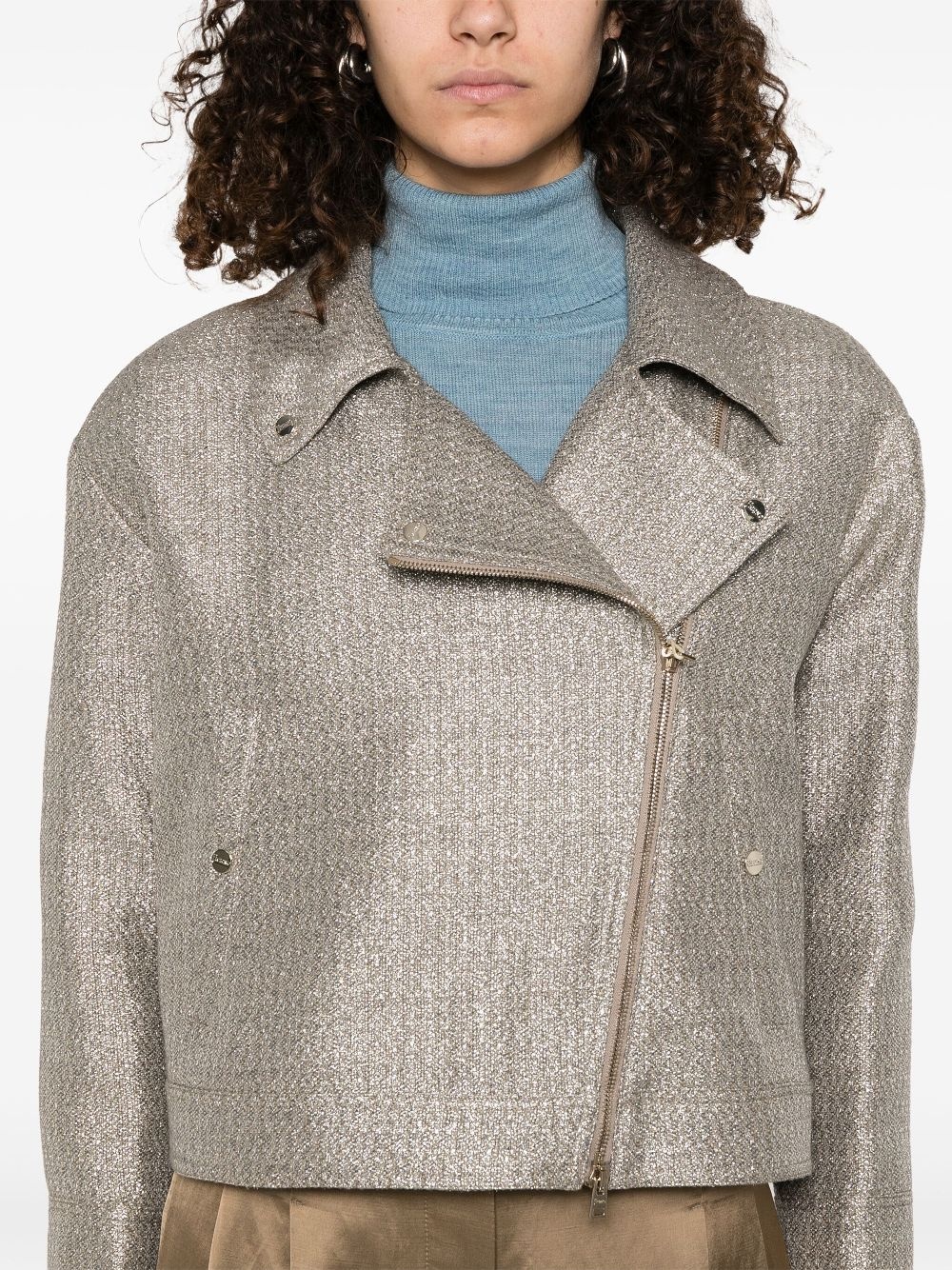 lurex biker jacket - 5