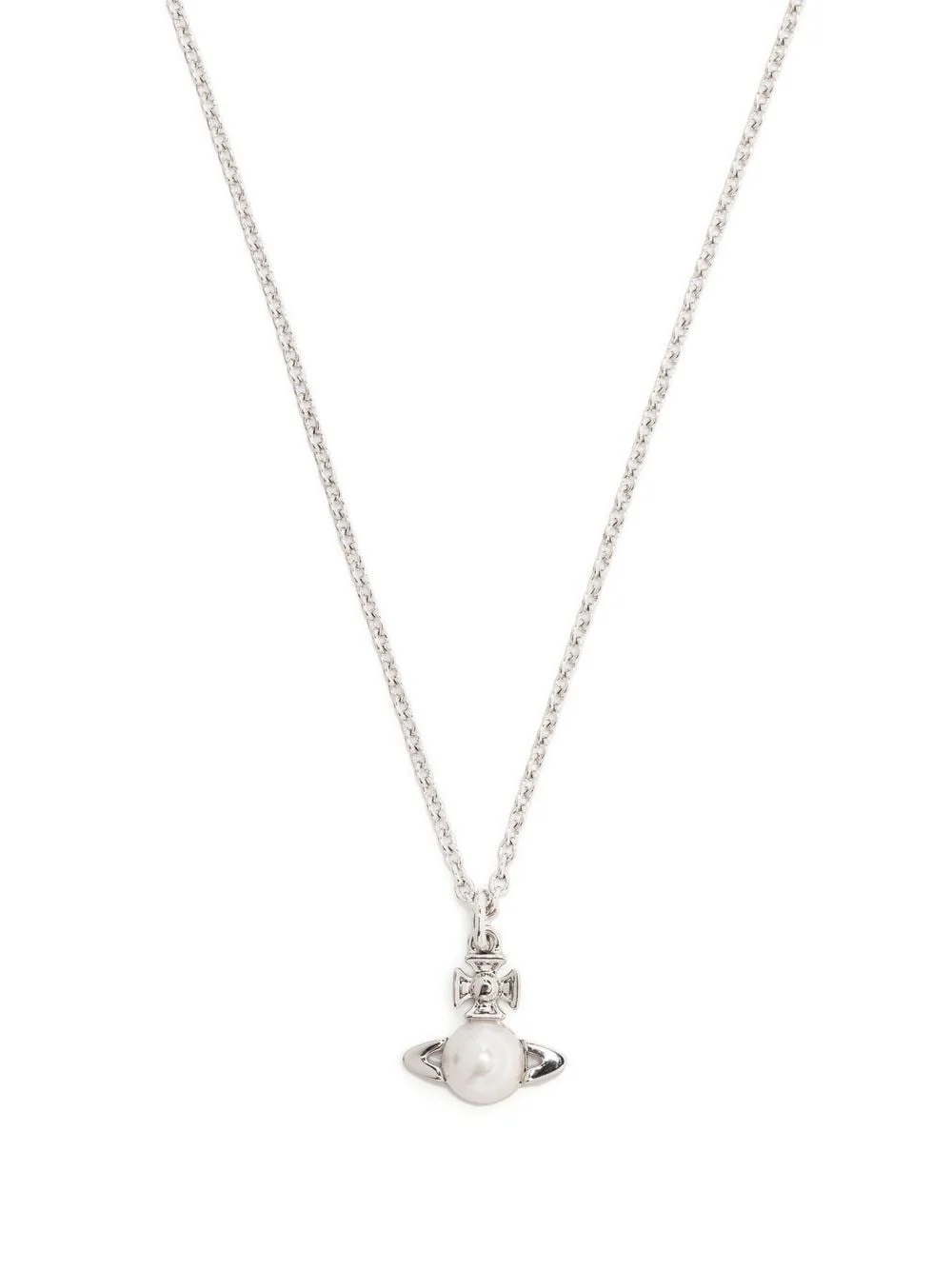 pearl-logo pendant necklace - 1