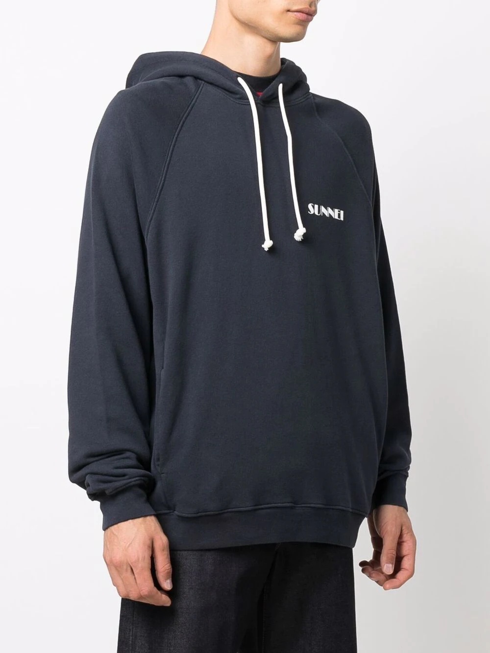 logo-print cotton hoodie - 3