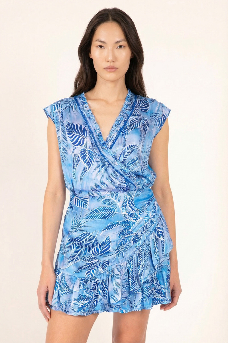 Mini Dress Estelle - Blue Calathea 1