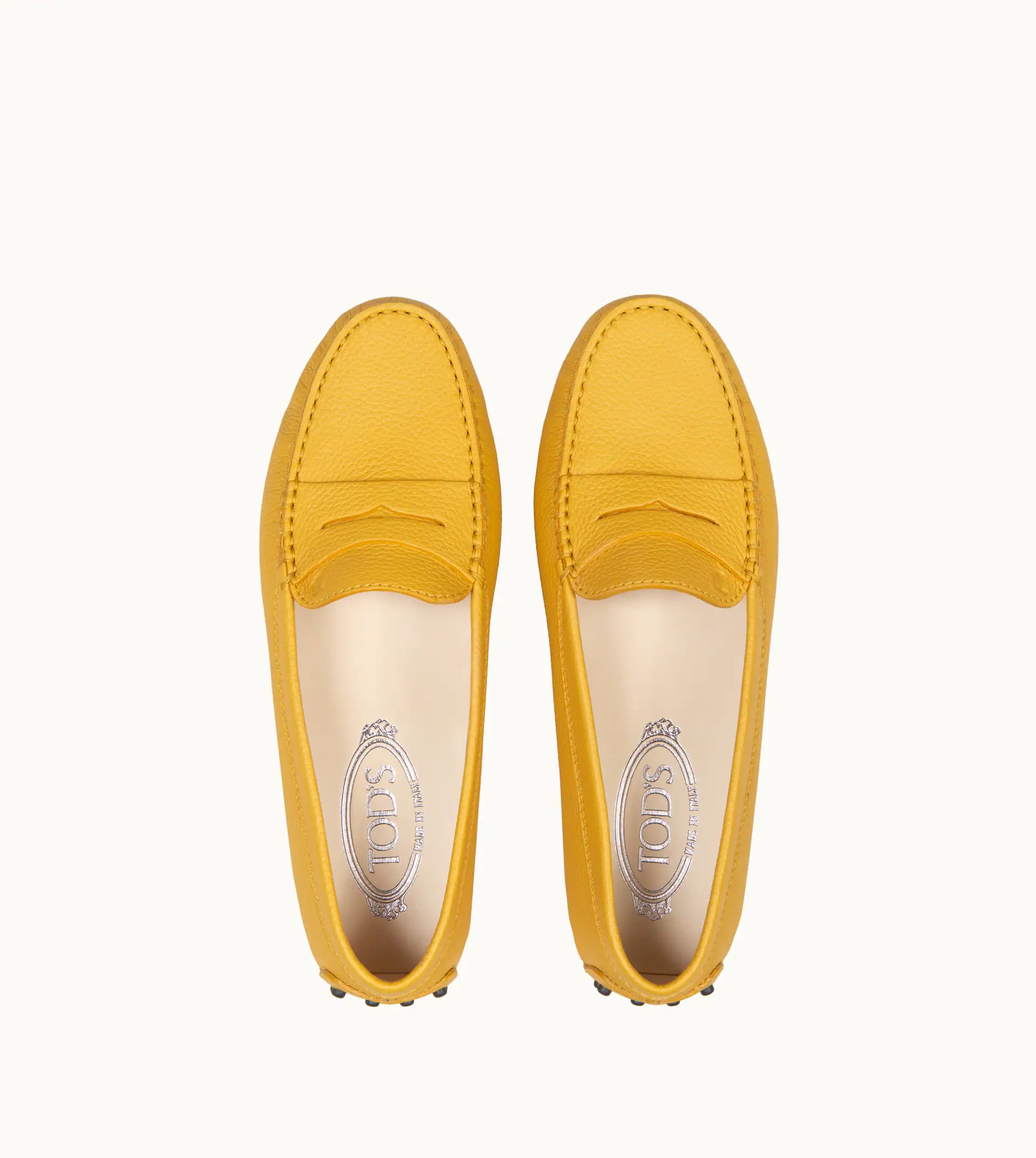 GOMMINO DRIVING SHOES IN LEATHER - YELLOW - 3