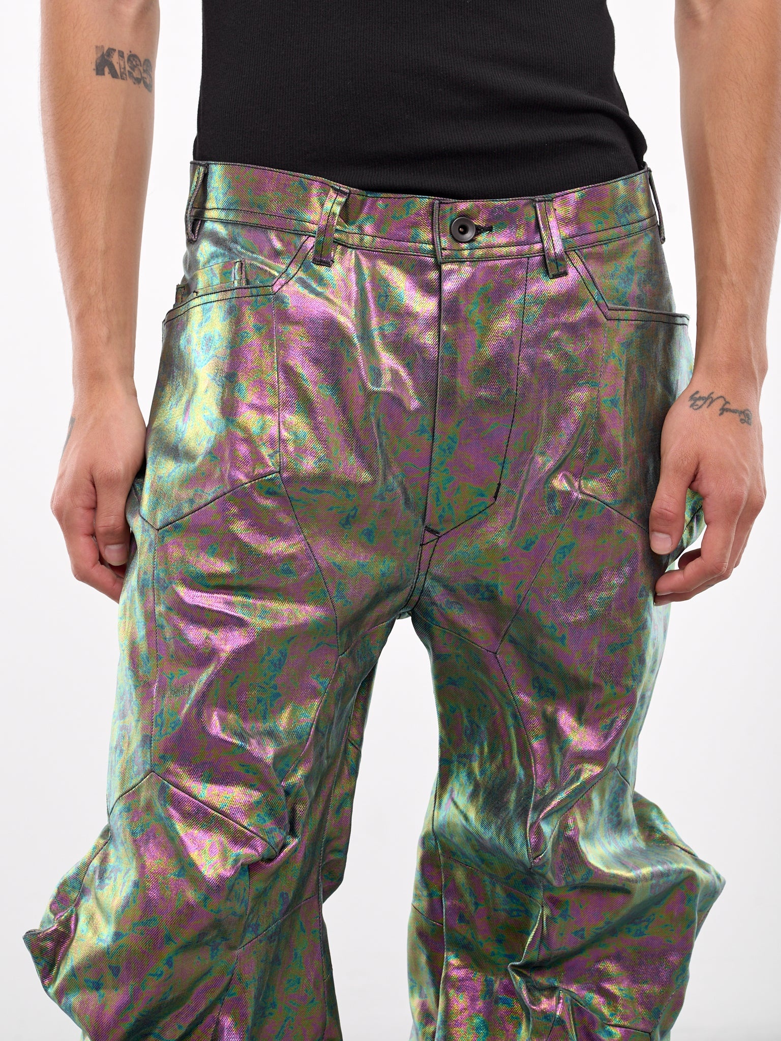 Iridescent Geometric Trousers - 4