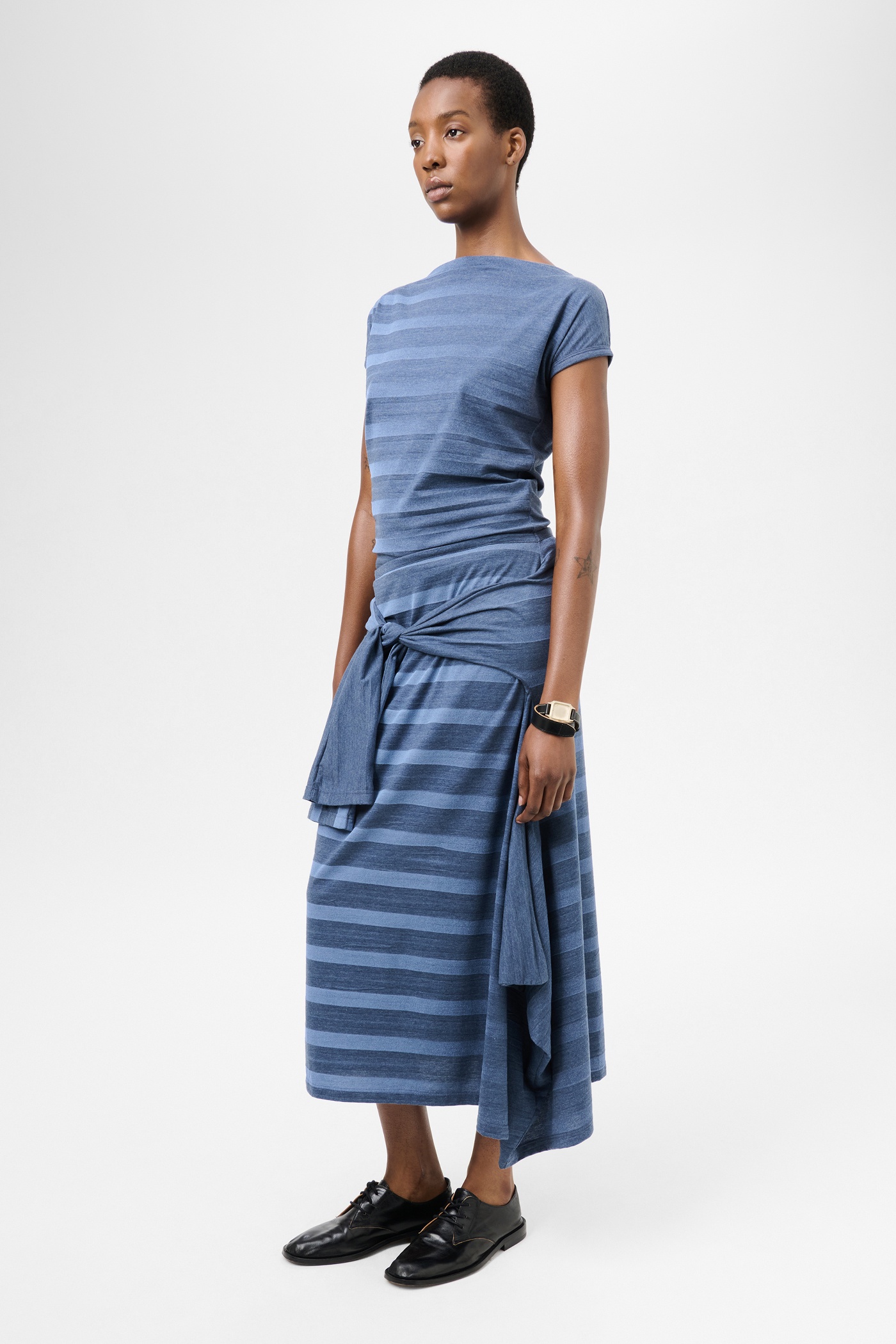 Sash Skirt 70S Jersey Wave Plisse - 4