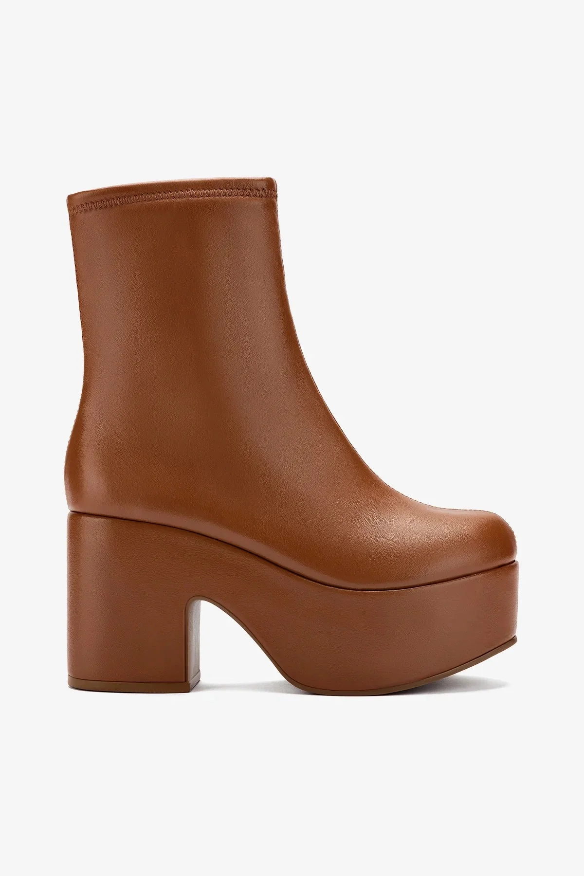 Miso Platform Boot In Caramel Stretch Leather - 1