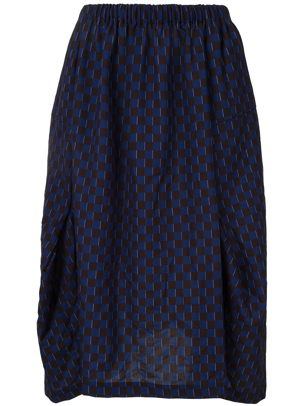 checked asymmetric hem skirt - 1