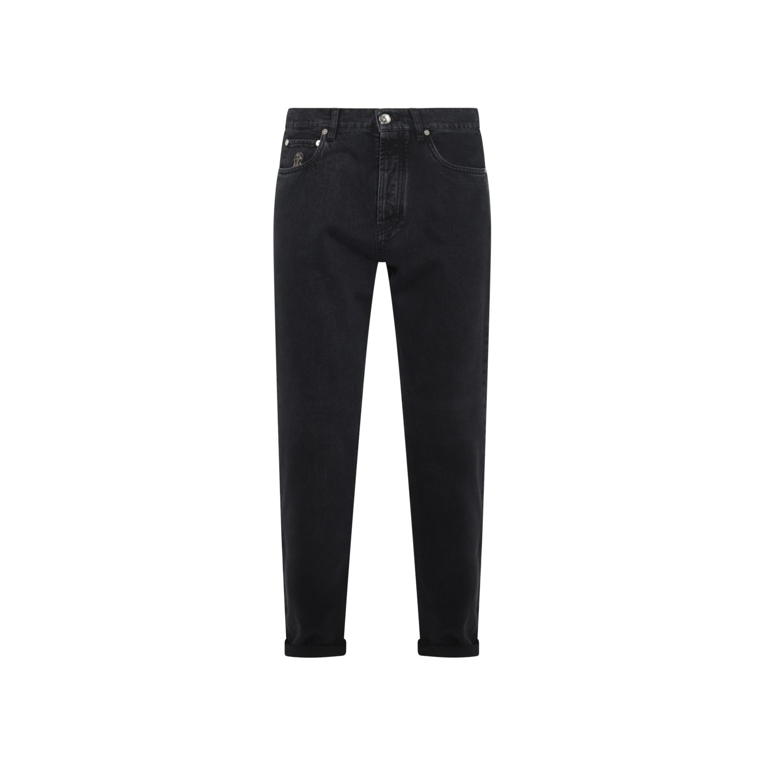 BLACK COTTON JEANS - 1