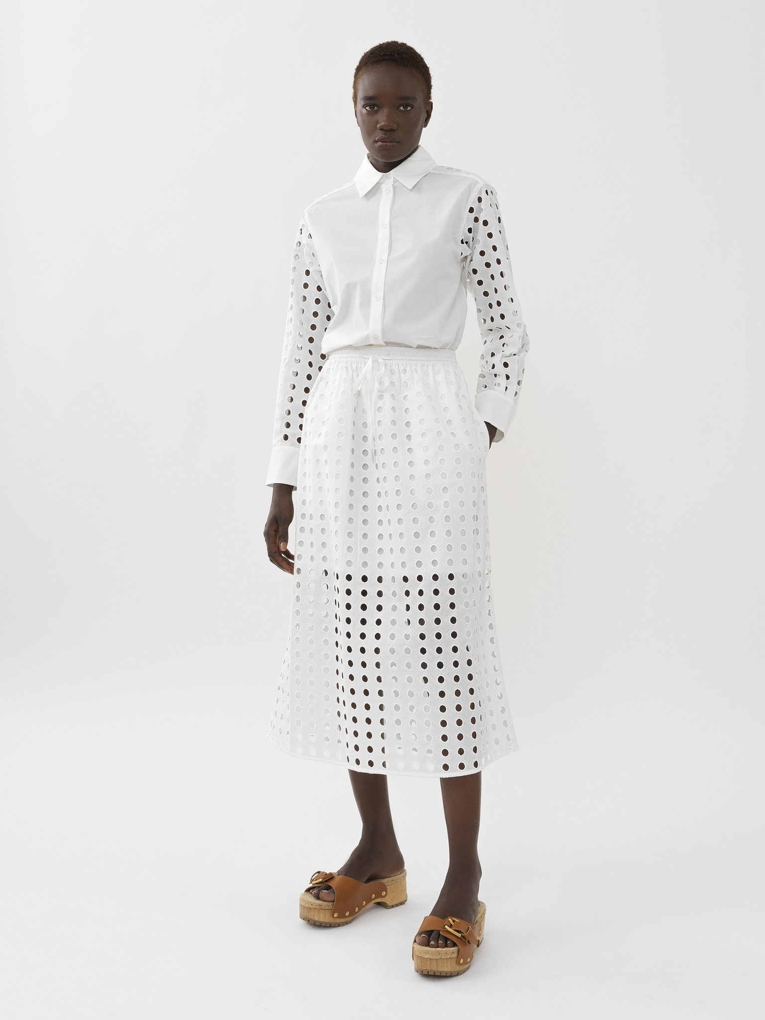 EYELET EMBROIDERED SHIRT - 3