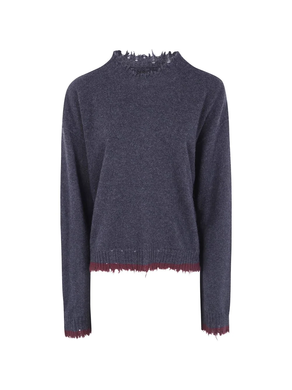 distressed-effect cashmere sweater - 1