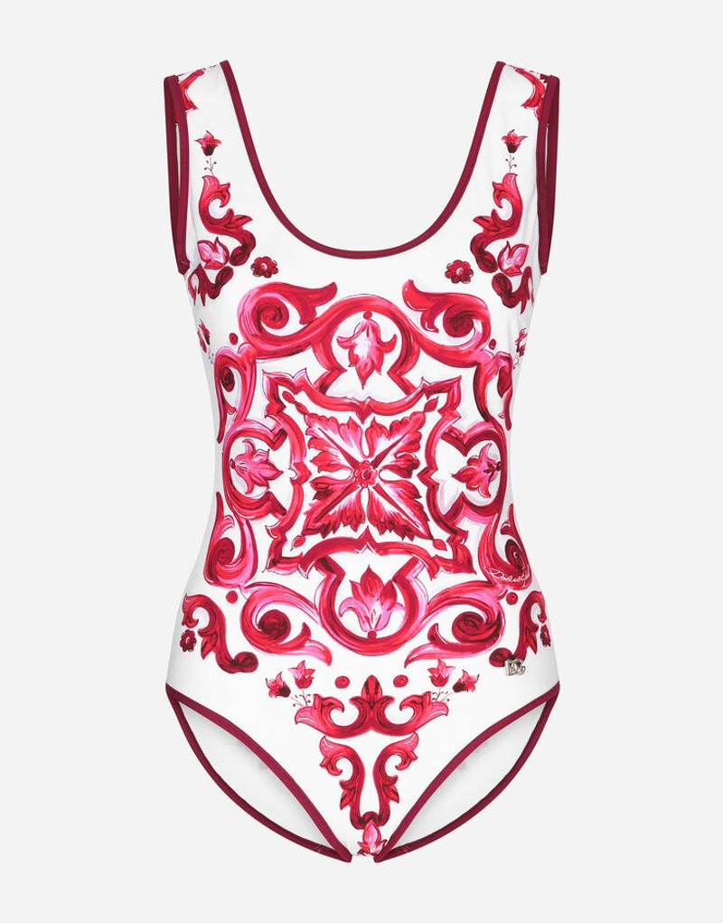 Majolica Print Racing Swimsuit 1