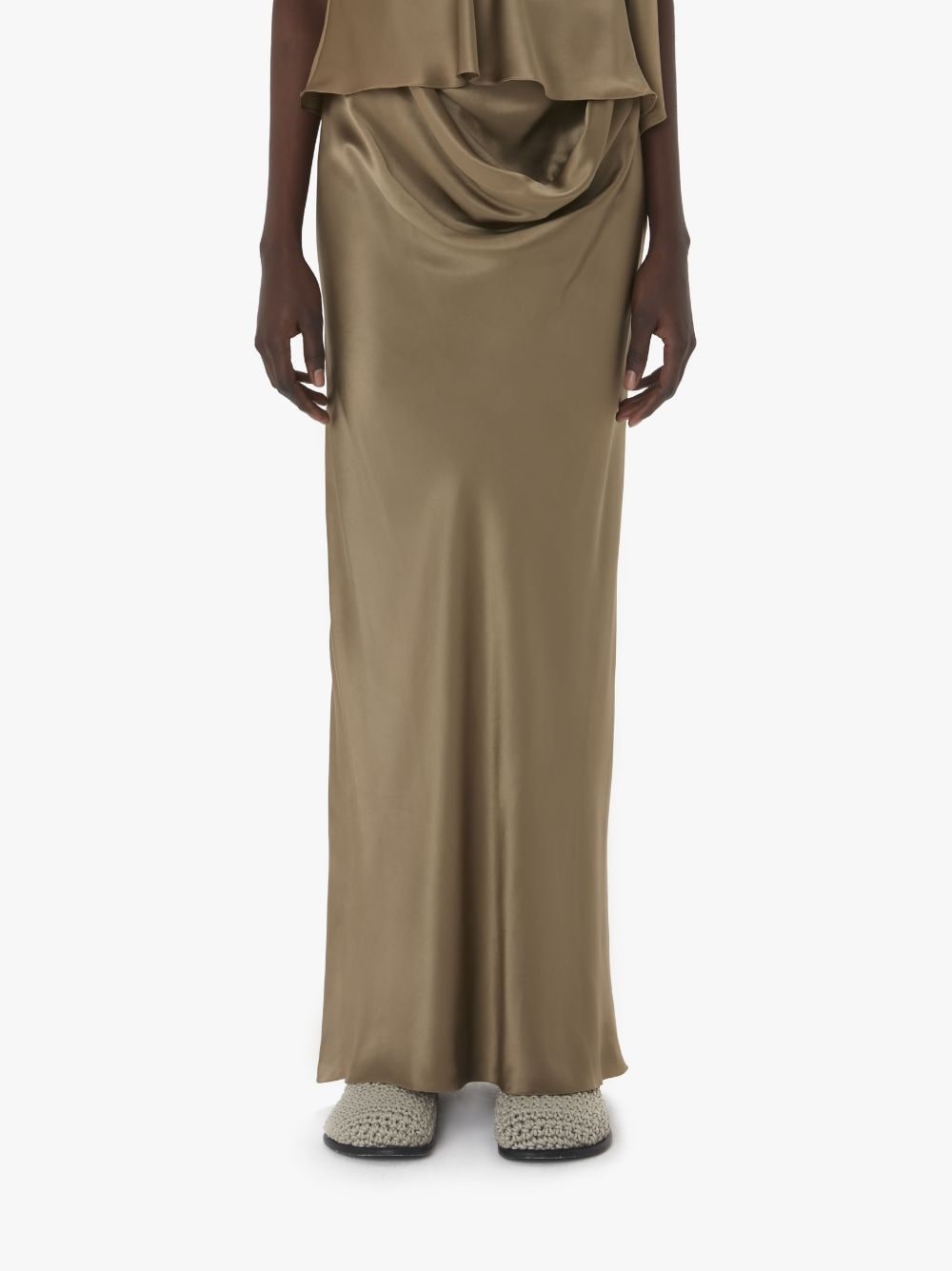 SILK MIDI SKIRT - 2