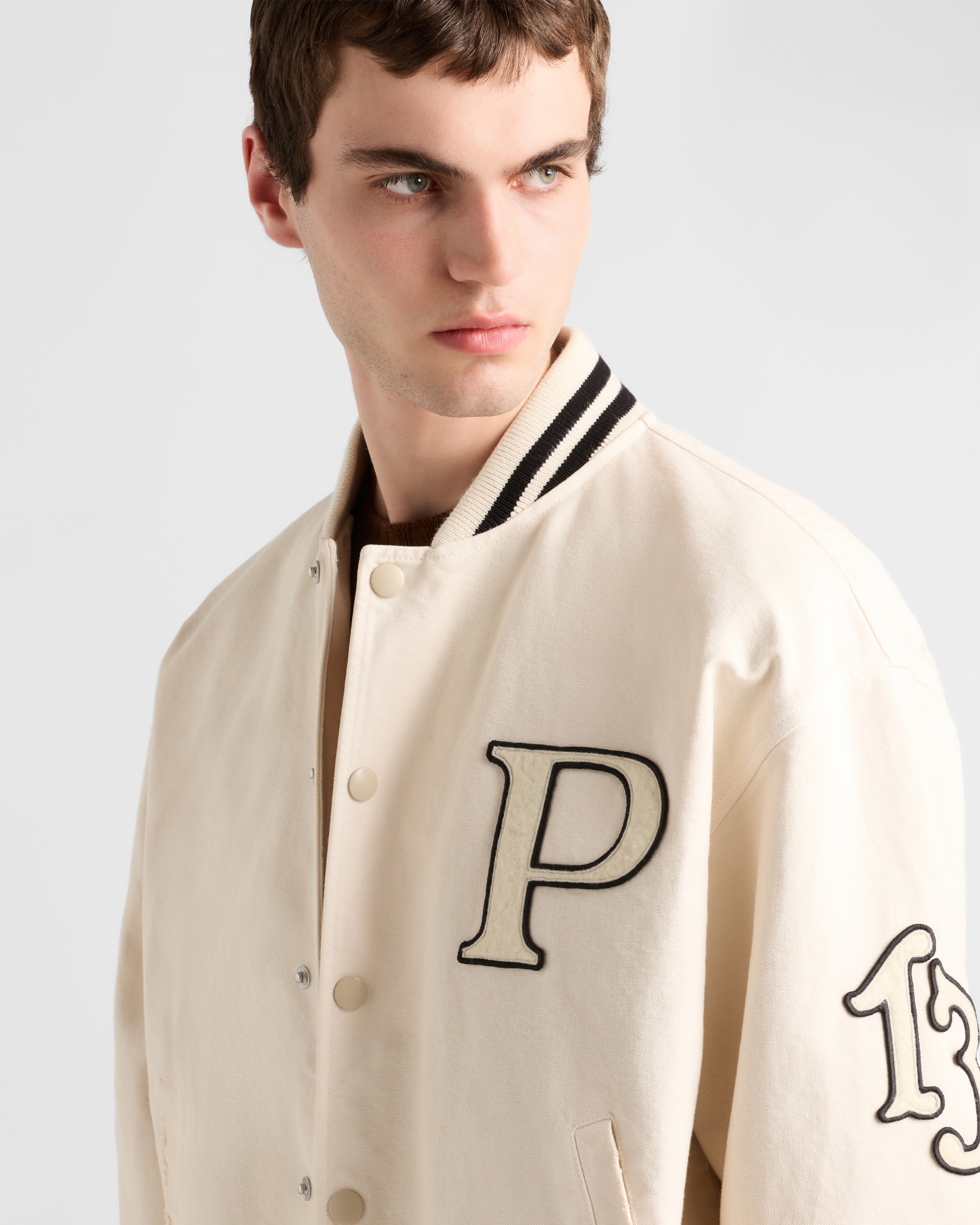 Cotton bomber jacket with patch - 3