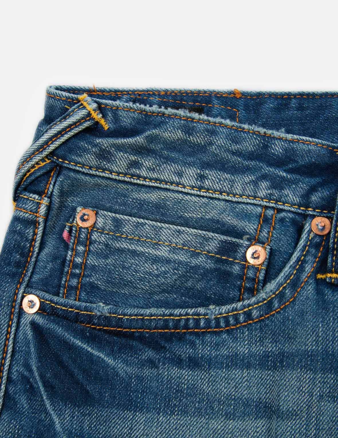 MISMATCHED KAMON PRINT SLIM FIT JEANS #2010 - 7
