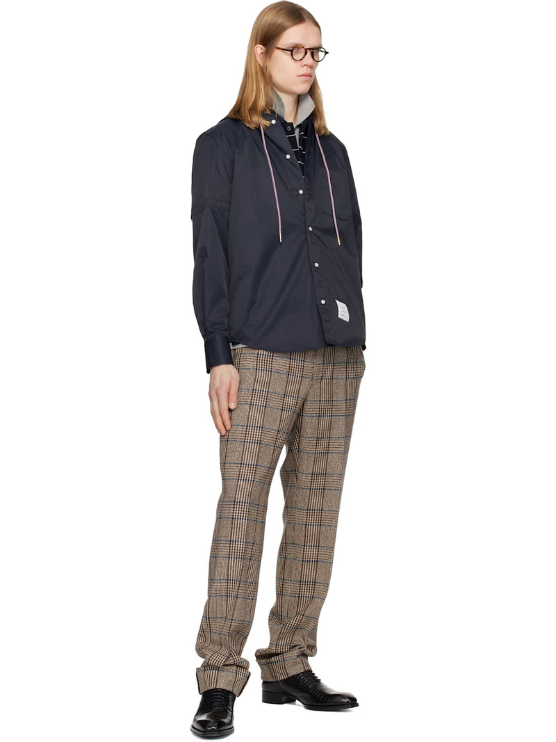 Thom Browne Navy Hooded Nylon Armband Shirt outlook