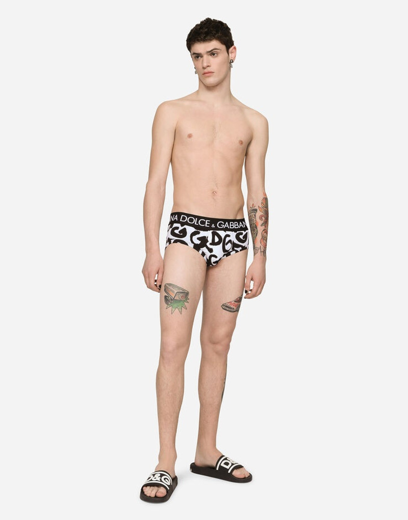 Dolce & Gabbana Two-way stretch jersey Brando briefs with DG logo print outlook