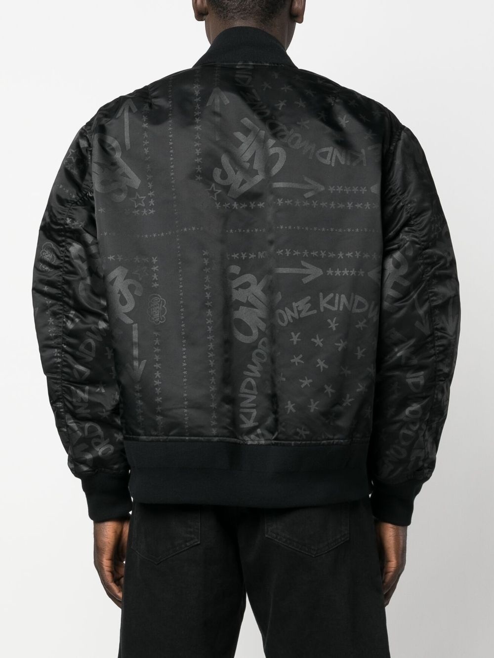 logo-print zip-up bomber jacket - 4