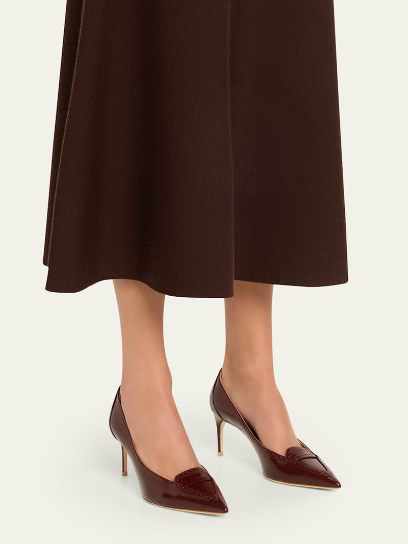 MALONE SOULIERS Annette Pointed-Toe Leather Pumps outlook