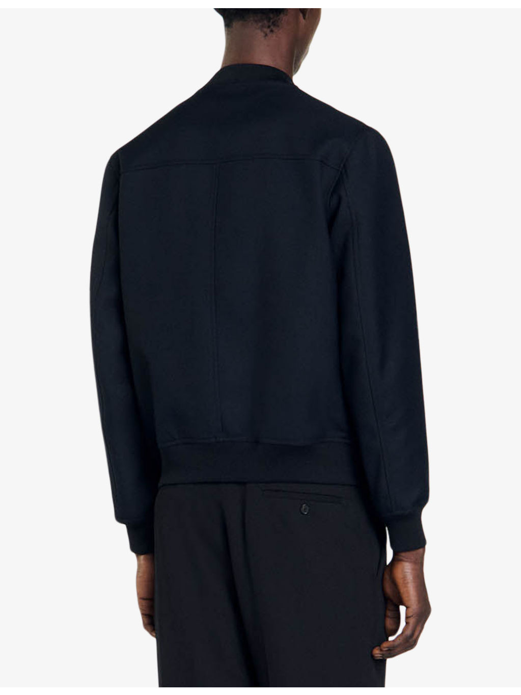 Regular-fit ribbed-collar wool-blend bomber jacket - 4