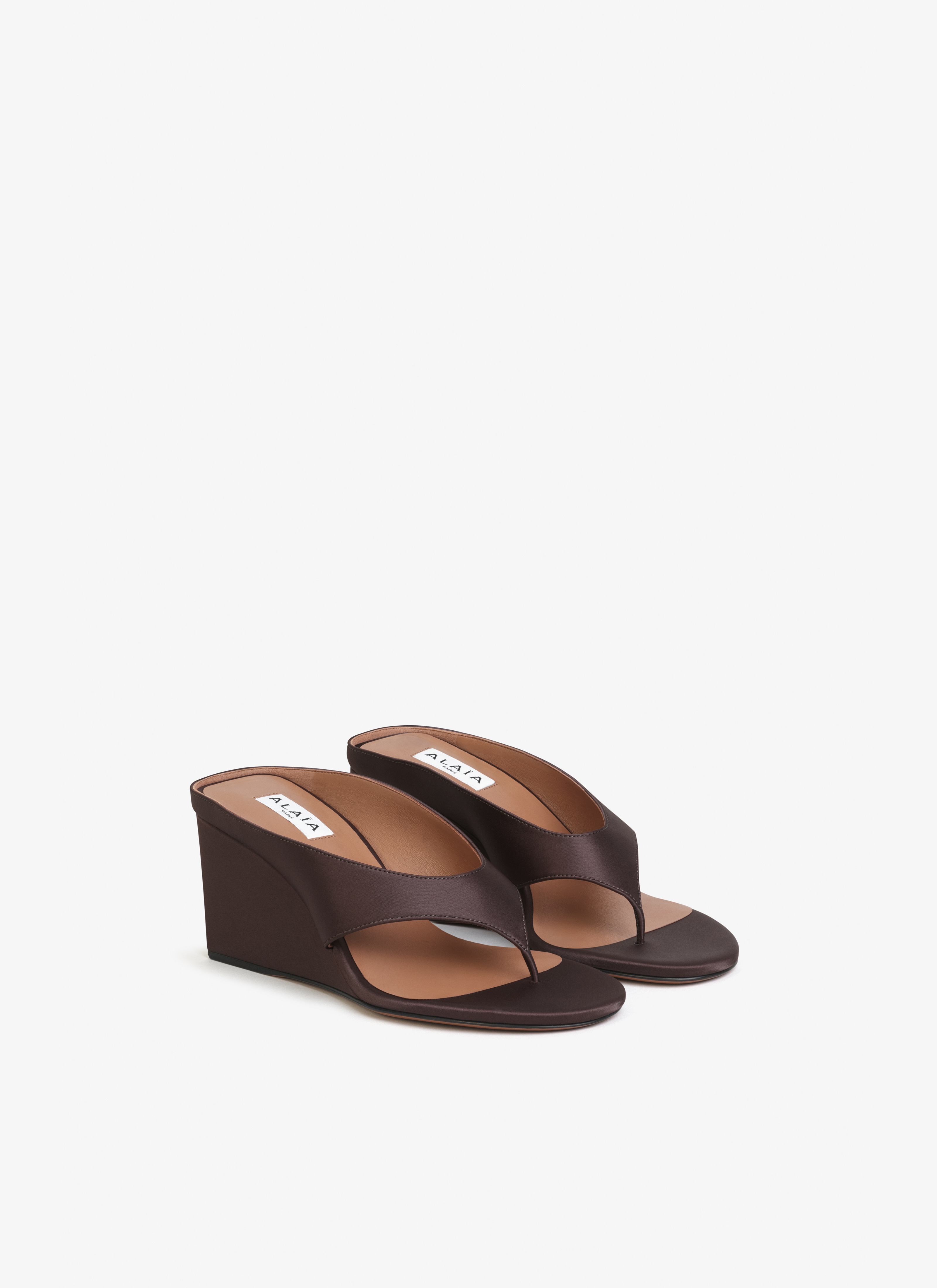 CUBE THONG MULES IN SATIN - 3