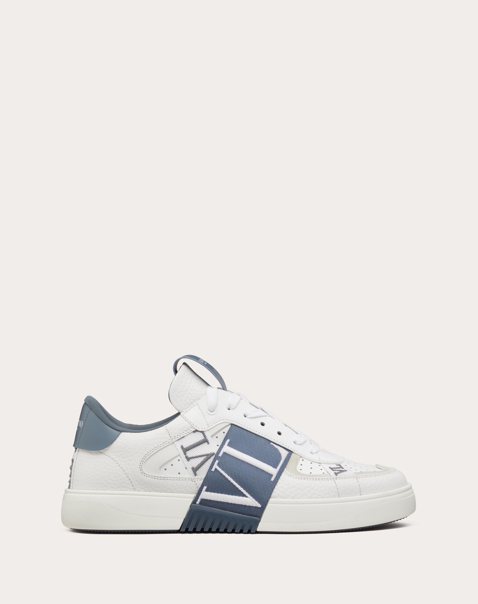 VL7N LOW-TOP CALFSKIN AND FABRIC SNEAKER WITH BANDS - 1