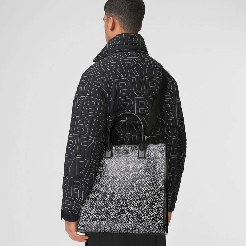 Burberry Monogram Print Leather Tote outlook