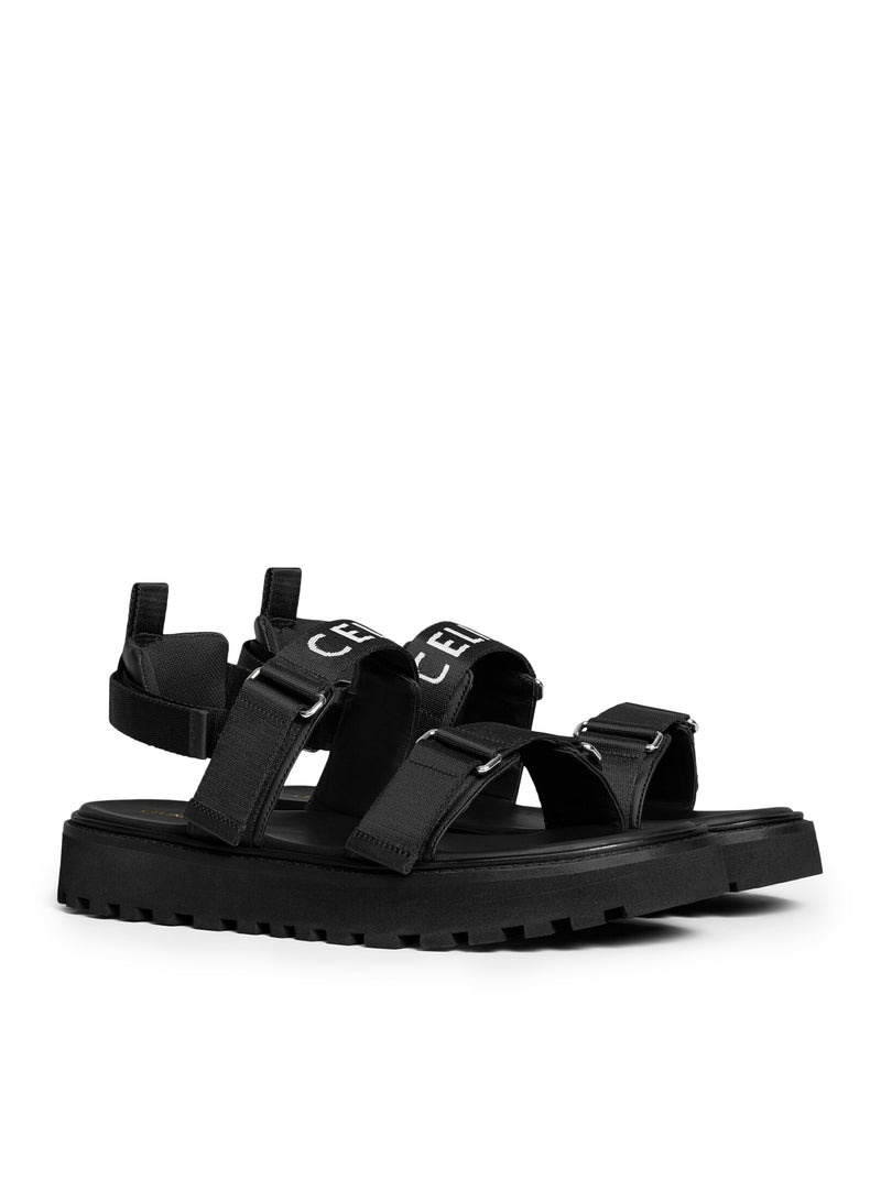 Celine Men Billie Celine Strapple Sandal In “Celine” Jacquard And Calfskin - 2