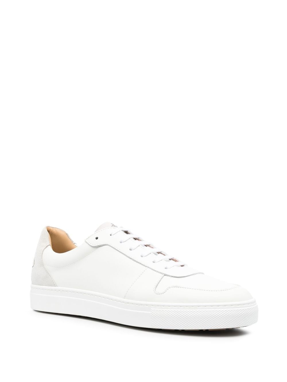 logo-print calf leather sneakers - 2