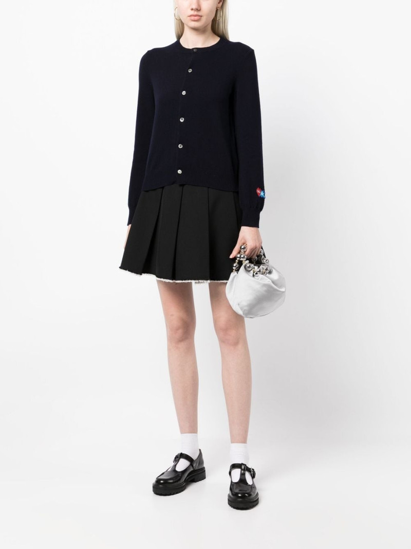 Comme des Garçons PLAY logo-patch wool cardigan outlook