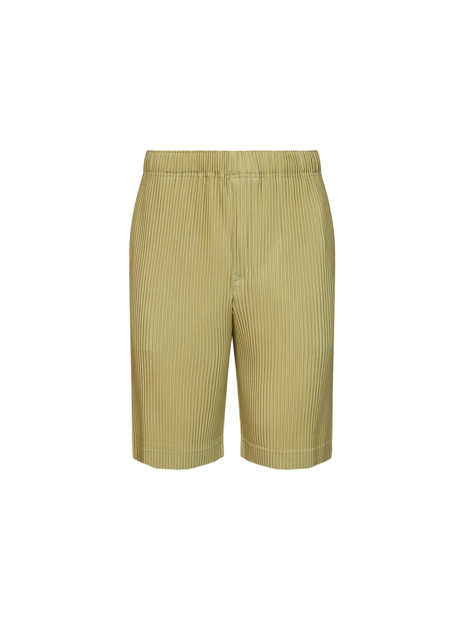 Agave cream green COLOR PLEATS 2 Bermuda shorts - 1