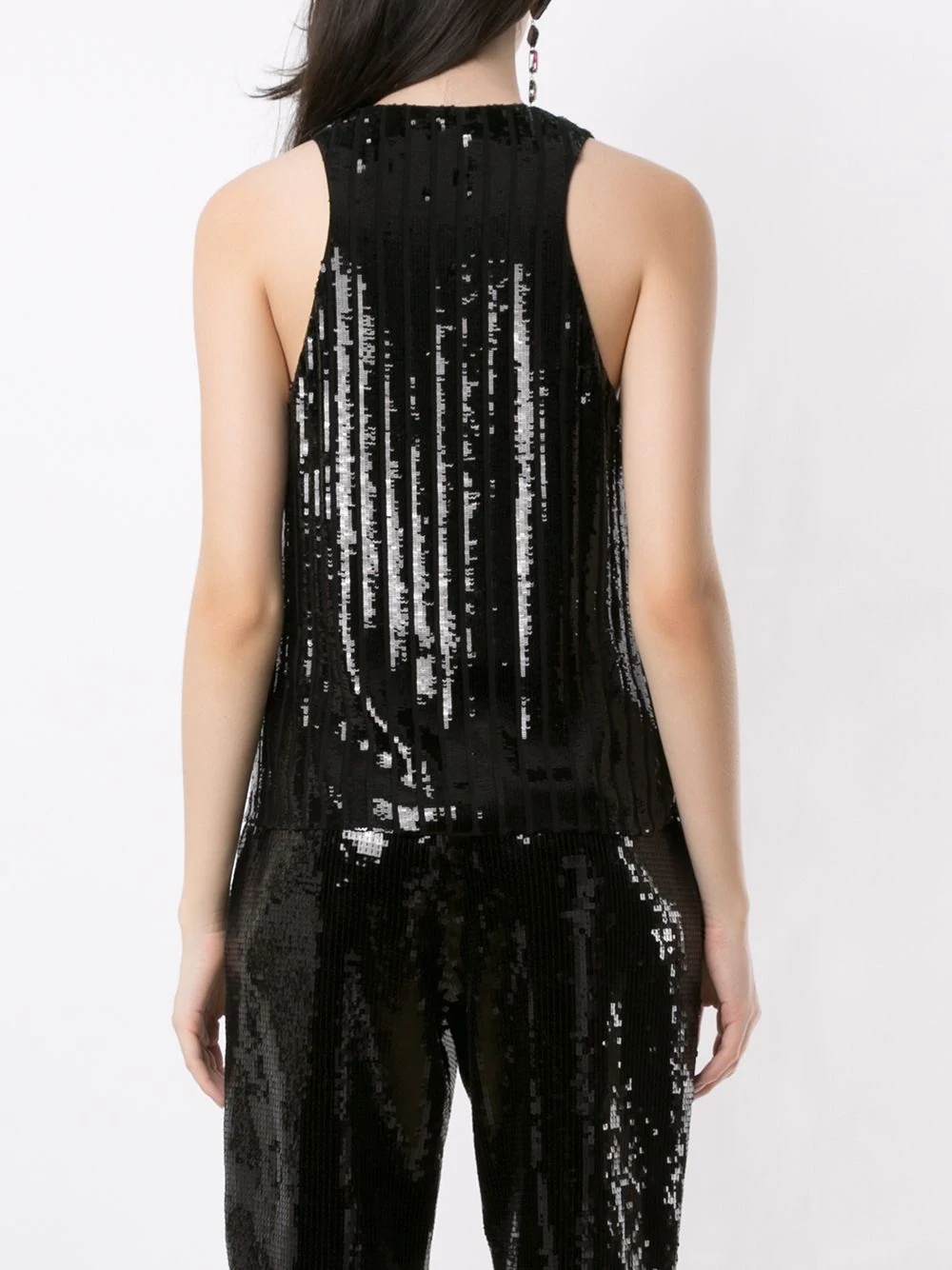 sequinned ribbed sleeveless top - 4