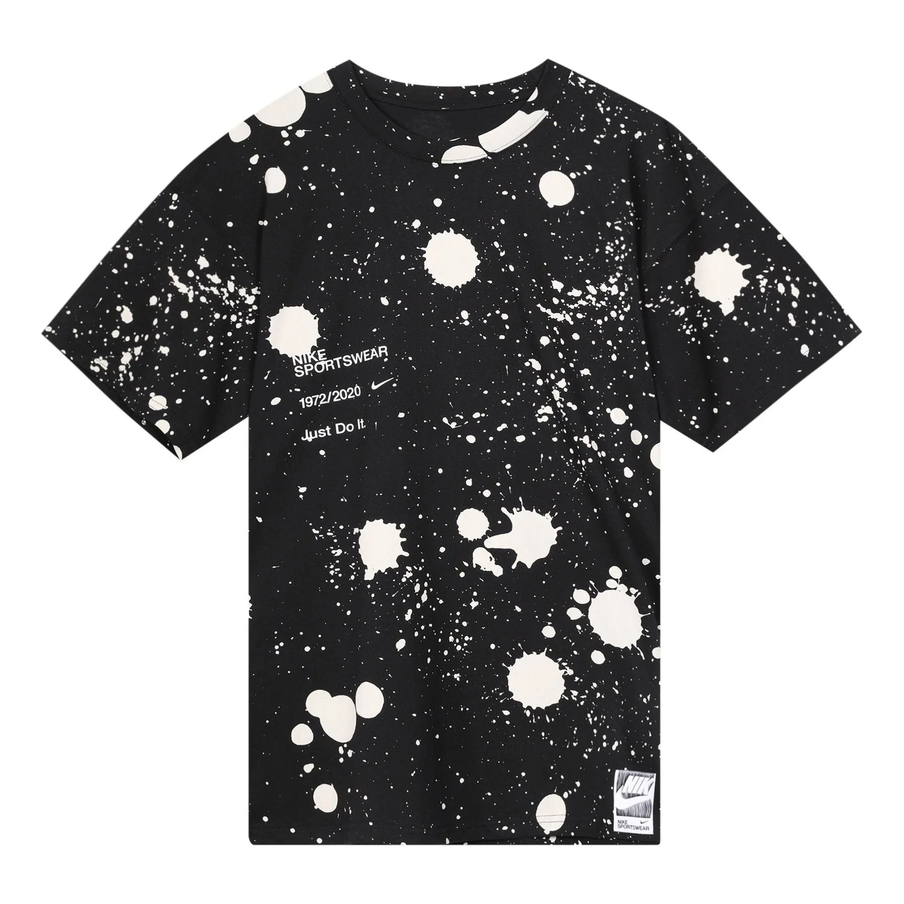 Nike Sportswear 인쇄 짧은 소매 'Splash 검정 백색' CW0381-010 - 1