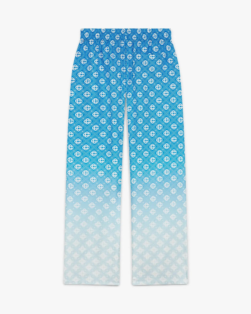Blue Gradient Diamond Monogram Silk Trousers | Casablanca Paris 1