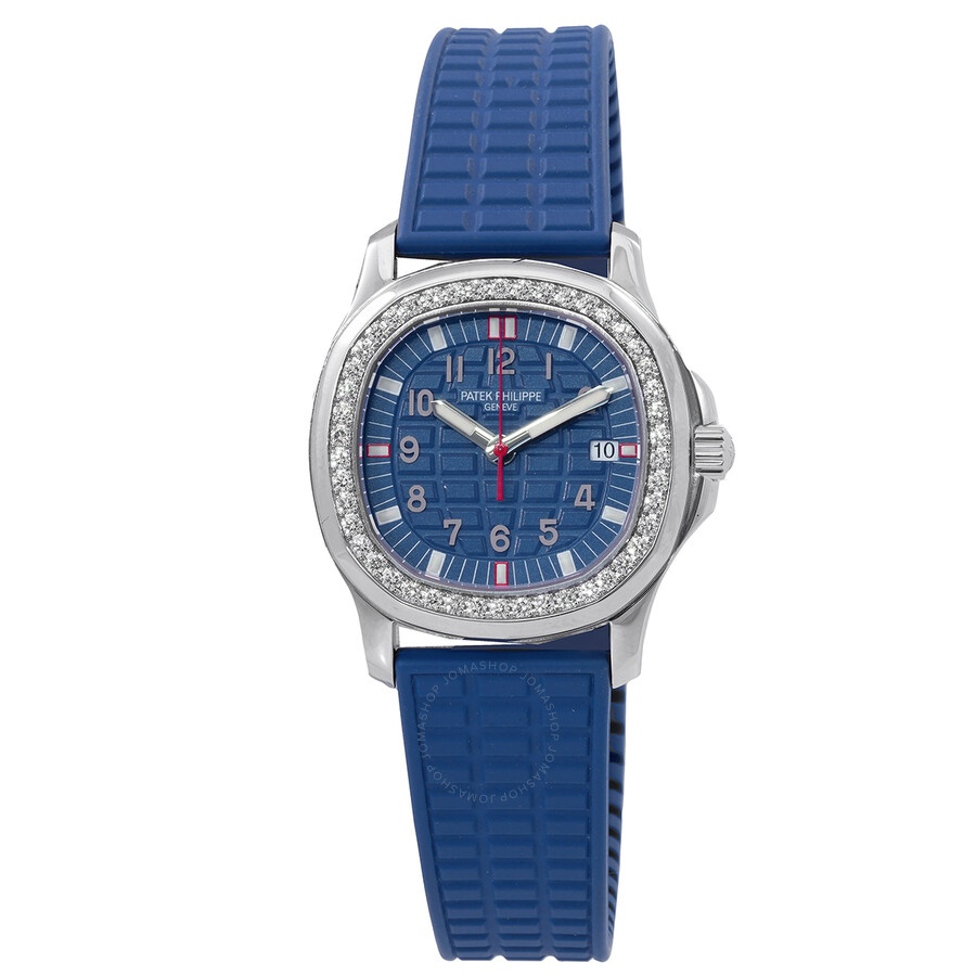Pre-owned Patek Philippe Aquanaut Quartz Diamond Blue Dial Ladies Watch 5067A-014 - 1