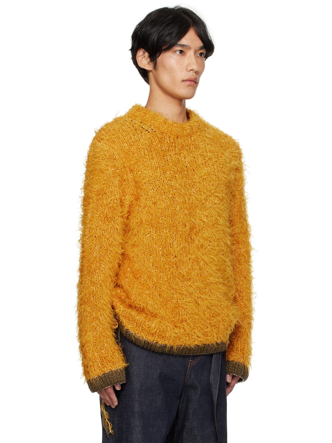 Yellow Furry Knit Sweater - 2