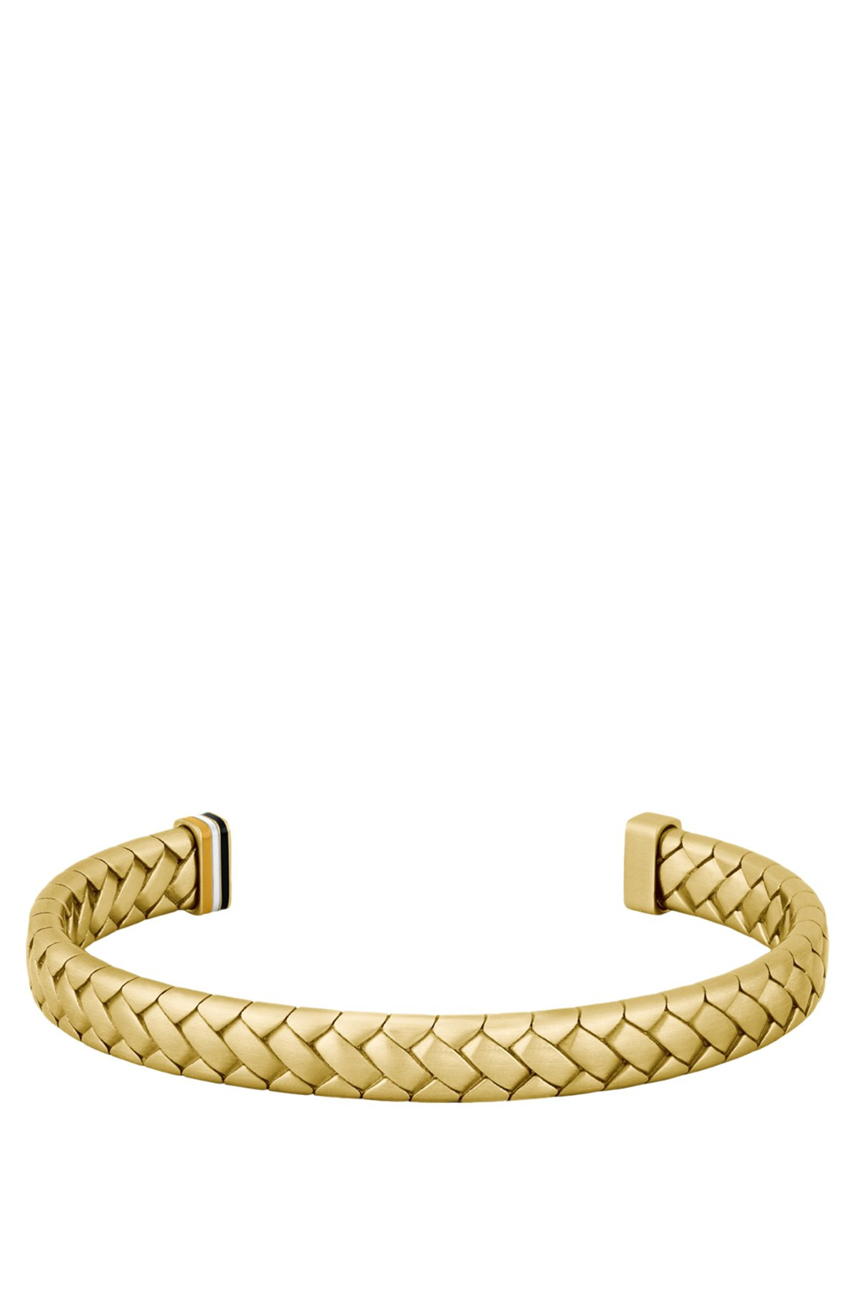 GOLD-TONE CUFF WITH HERRINGBONE PATTERN - 1