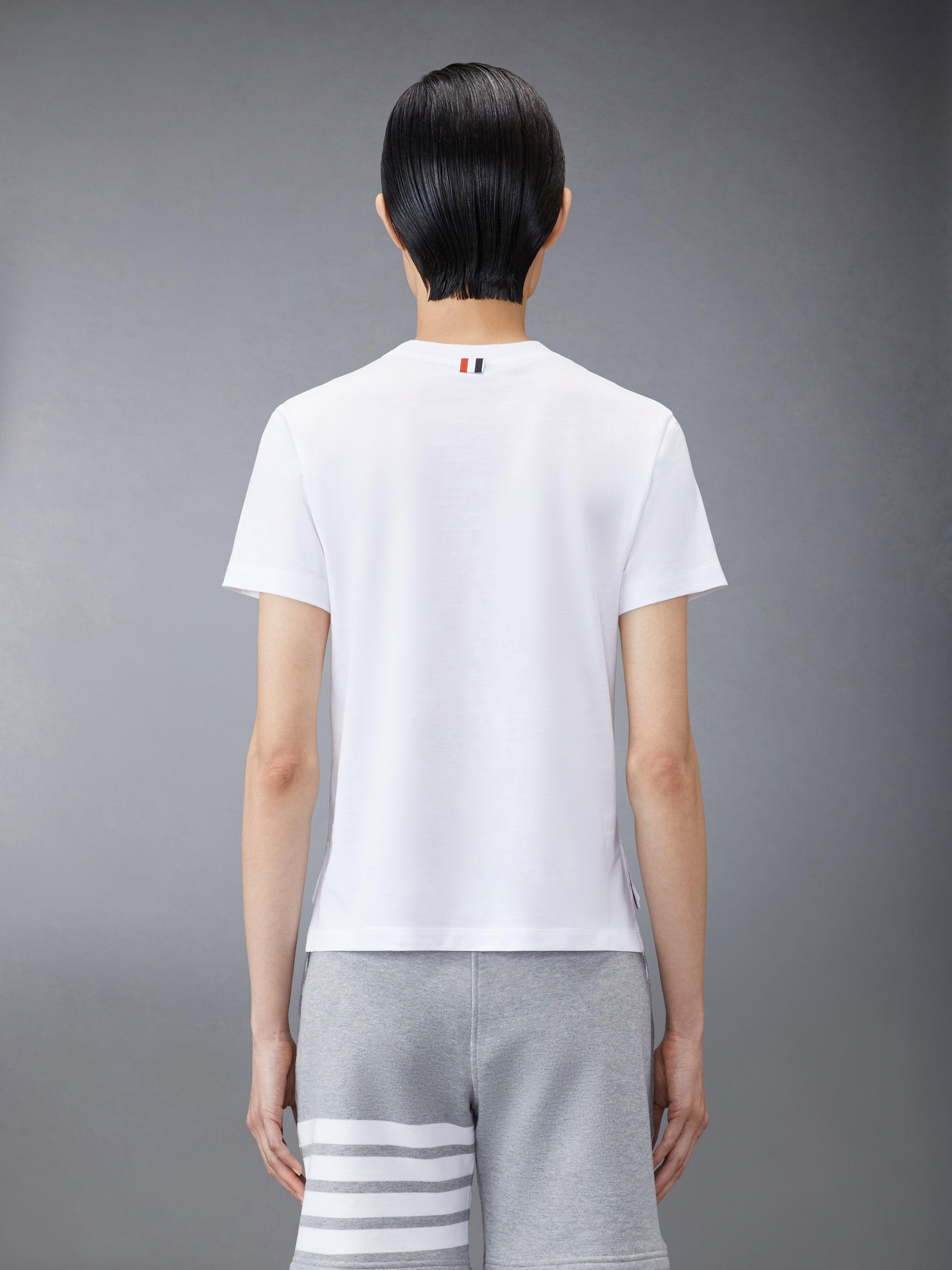 White Lightweight Jersey Relaxed Fit Side Slit Short Sleeve Tee - 2