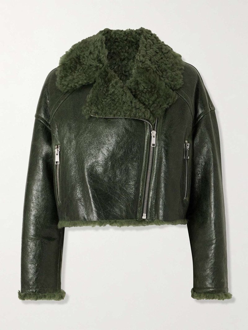 Cropped shearling jacket 1