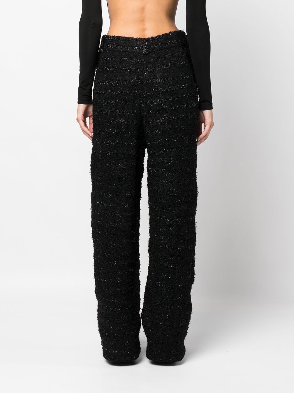 tweed straight-leg cut trousers - 4